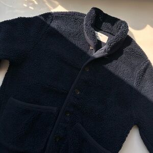 Universal Works Navy Alvar Fleece Lancaster Jacket